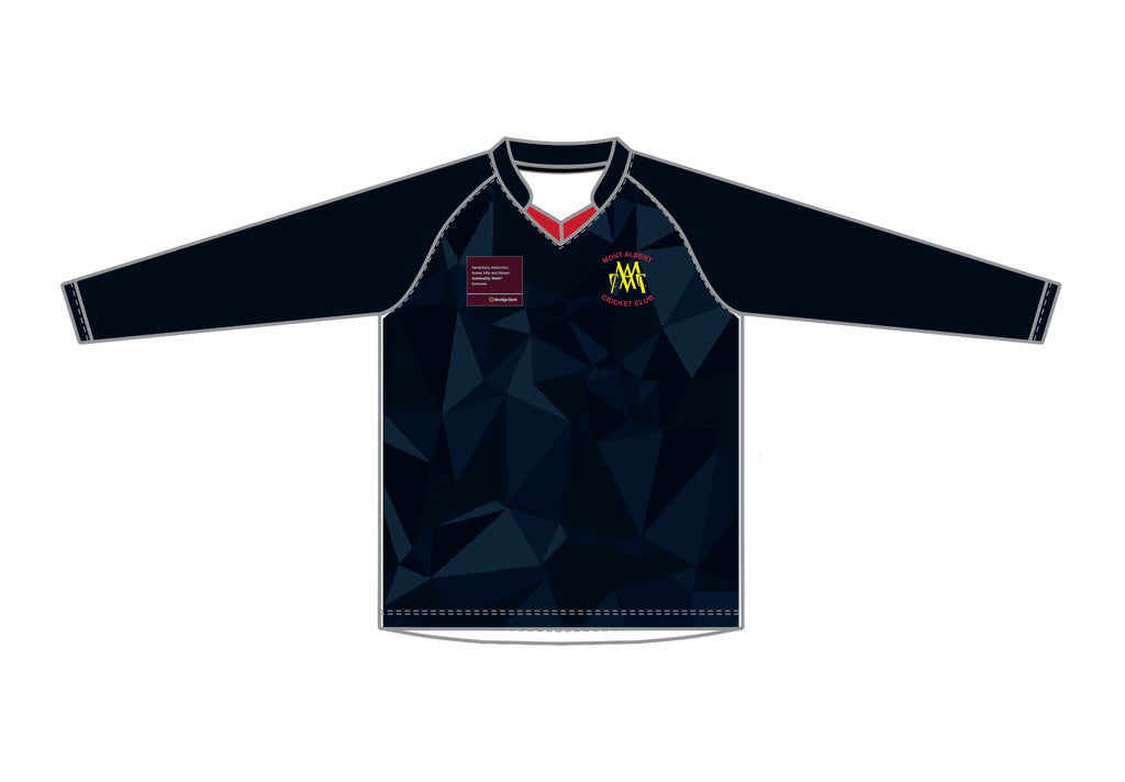 MONT ALBERT CC  WHITE BALL PLAYING SHIRT LONG SLEEVE DI-12695