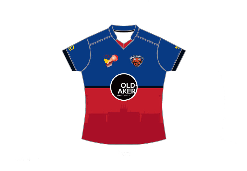 LATROBE DEMONS CC WOMEN'S WHITE BALL PLAYING SHIRT SHORT SLEEVE DI-12746