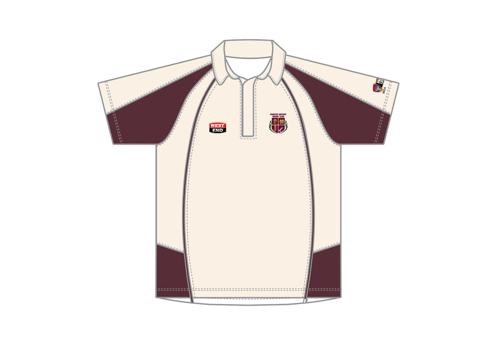 PROSPECT DISTRICT CC MEN'S RED BALL PLAYING SHIRT SHORT SLEEVE DI-13453