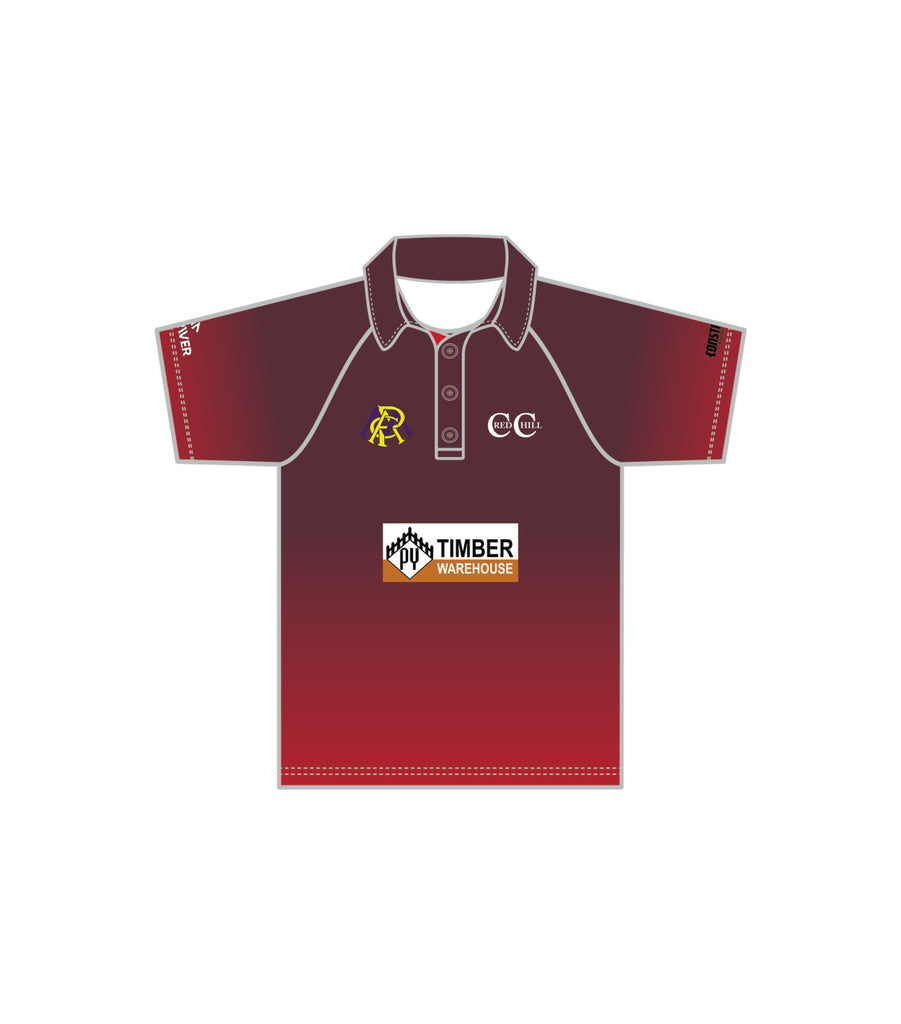 RED HILL CC MEN'S WHITE BALL PLAYING SHIRT SHORT SLEEVE DI-13631