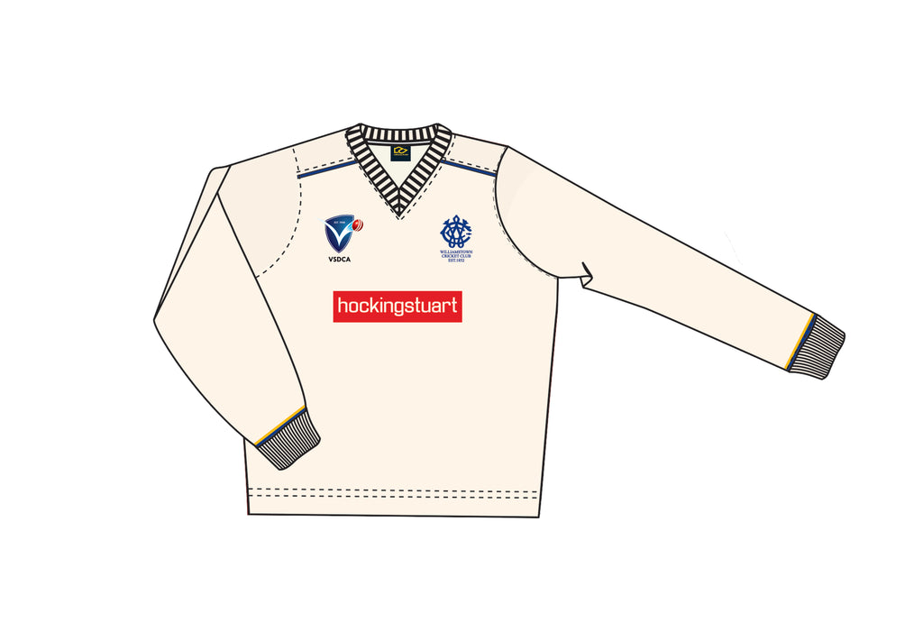 WILLIAMSTOWN CC MEN'S RED BALL PLAYING L/S PLAYING JUMPER DI-13687