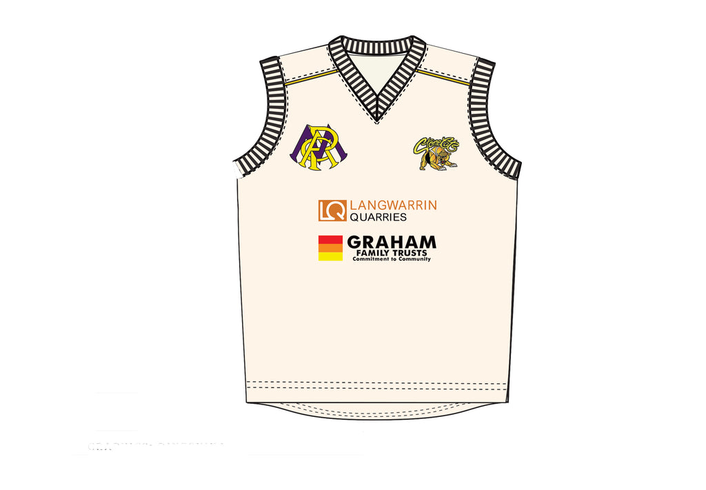 FRANKSTON YCW CC MEN'S CREAM PLAYING VEST DI-14863 (ITEM NOT FOR SALE BUY THROUGH THE CLUB DIRECTLY)