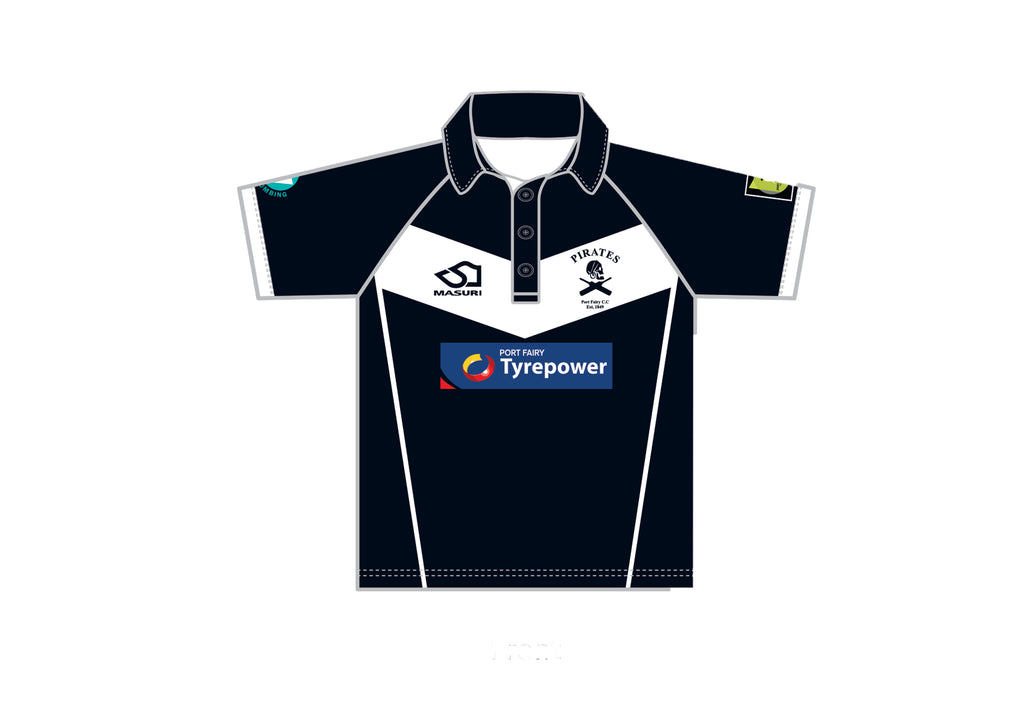 PORT FAIRY CC JUNIOR WHITE BALL PLAYING SHIRT SHORT SLEEVE DI-13944