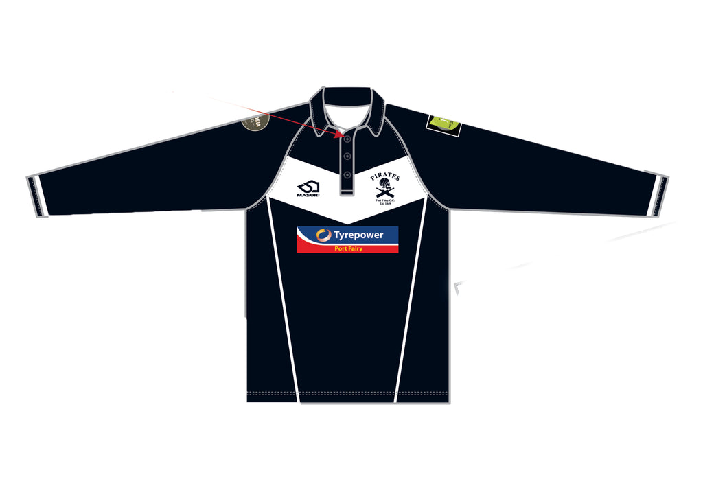 PORT FAIRY CC UNISEX WHITE BALL PLAYING SHIRT LONG SLEEVE DI-13957