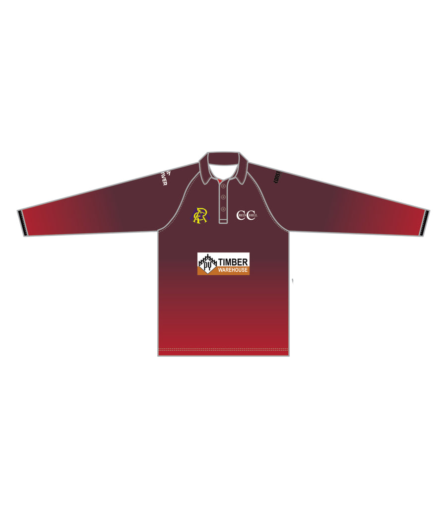 RED HILL CC UNISEX WHITE BALL PLAYING SHIRT LONG SLEEVE DI-14037