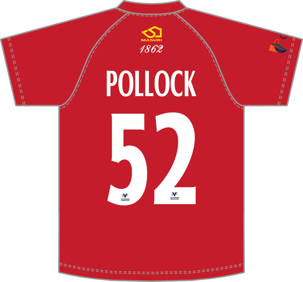 CASEY SOUTH MELBOURNE CC MEN'S WHITE BALL PLAYING SHIRT S/S DI-14680