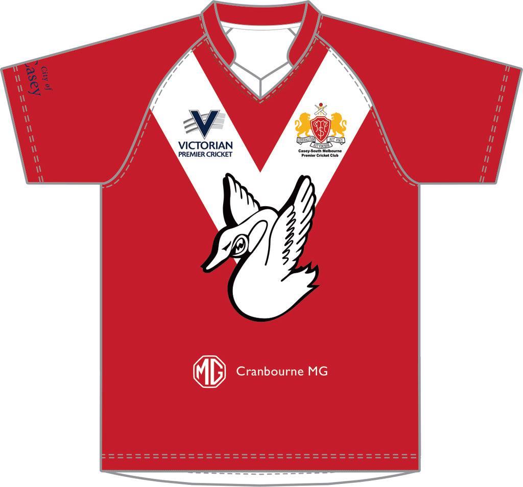 CASEY SOUTH MELBOURNE CC MEN'S WHITE BALL PLAYING SHIRT S/S DI-14680