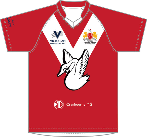 CASEY SOUTH MELBOURNE CC MEN'S WHITE BALL PLAYING SHIRT S/S DI-14680