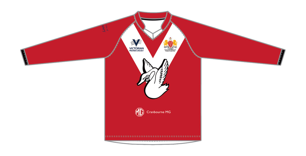 CASEY SOUTH MELBOURNE CC UNISEX WHITE BALL PLAYING SHIRT L/S DI-14681