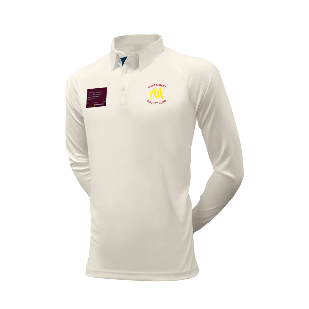 MONT ALBERT CC MEN'S RED BALL PLAYING SHIRT LONG SLEEVE DI-08540