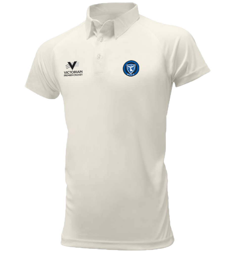 MELBOURNE UNIVERSITY CC MEN'S RED BALL PLAYING SHIRT SHORT SLEEVE DI-10308