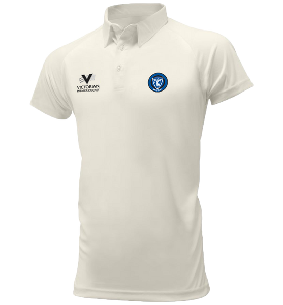 MELBOURNE UNIVERSITY CC MEN'S RED BALL PLAYING SHIRT SHORT SLEEVE DI-10308