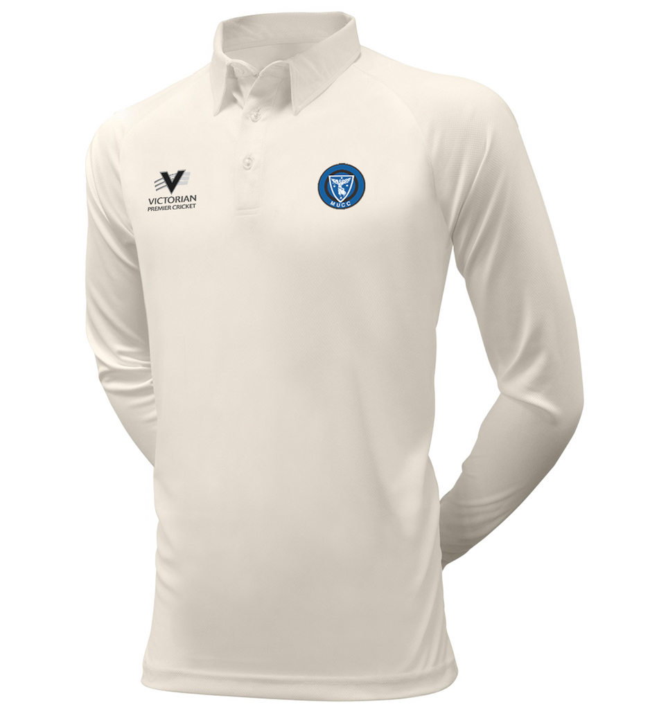 MELBOURNE UNIVERSITY CC UNISEX RED BALL PLAYING SHIRT LONG SLEEVE DI-10309